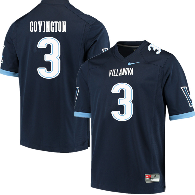 Men #3 Justin Covington Villanova Wildcats College Football Jerseys Sale-Navy - Click Image to Close